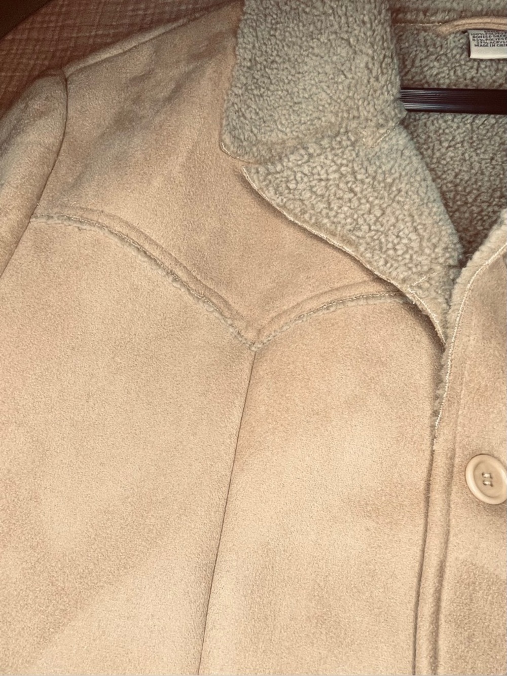 Perry Ellis Faux Suede‎ Sherpa Western Rancher Jacket NWT L Cozy Luxe - Picture 3 of 9